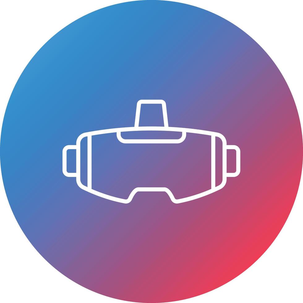 icono de fondo de círculo degradado de línea vr vector