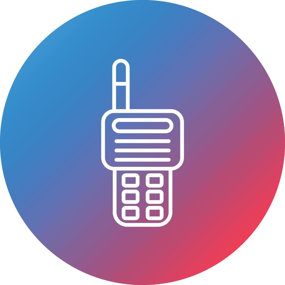 Two Way Radio Line Gradient Circle Background Icon vector