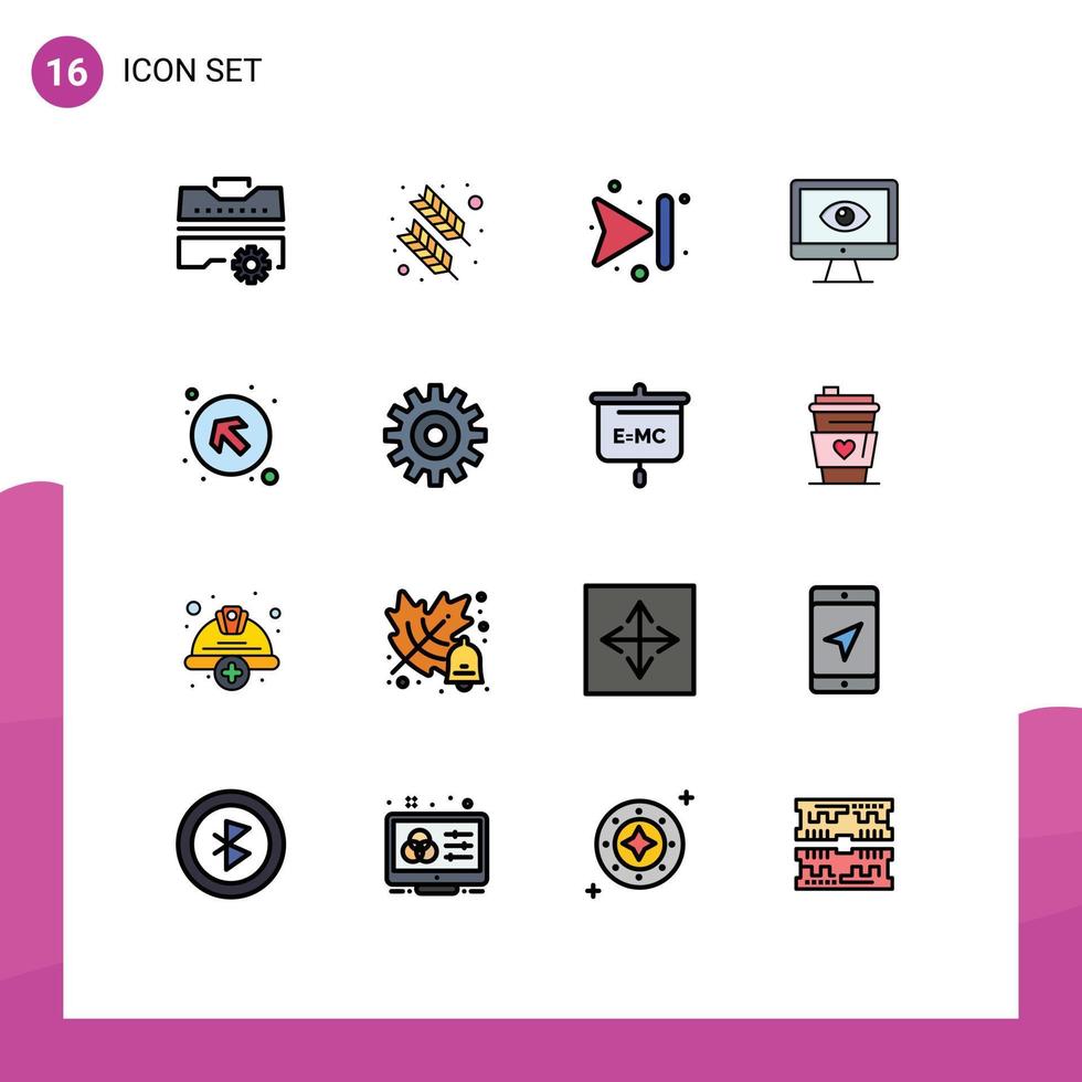 Stock Vector Icon Pack of 16 Line Signs and Symbols for arrow video arrows surveillance online Editable Creative Vector Design Elements