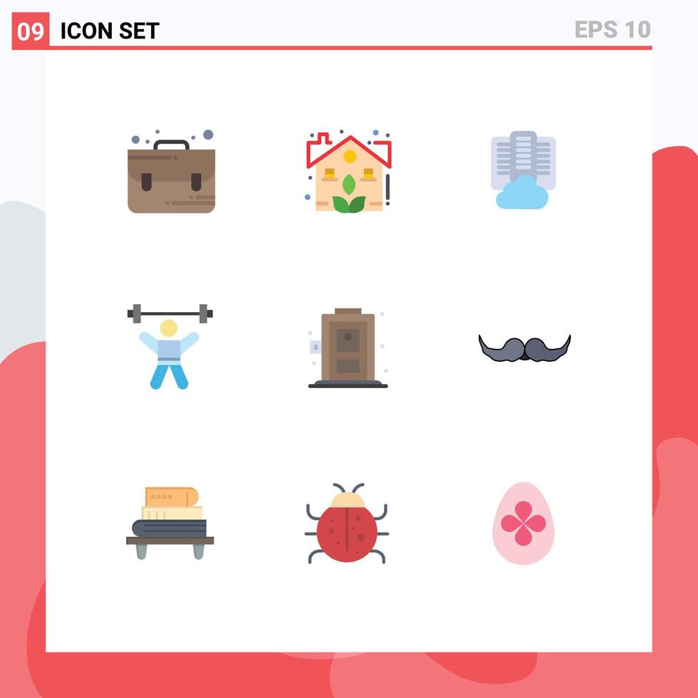 9 Creative Icons Modern Signs and Symbols of living gym center fitness athletics Editable Vector Design Elements