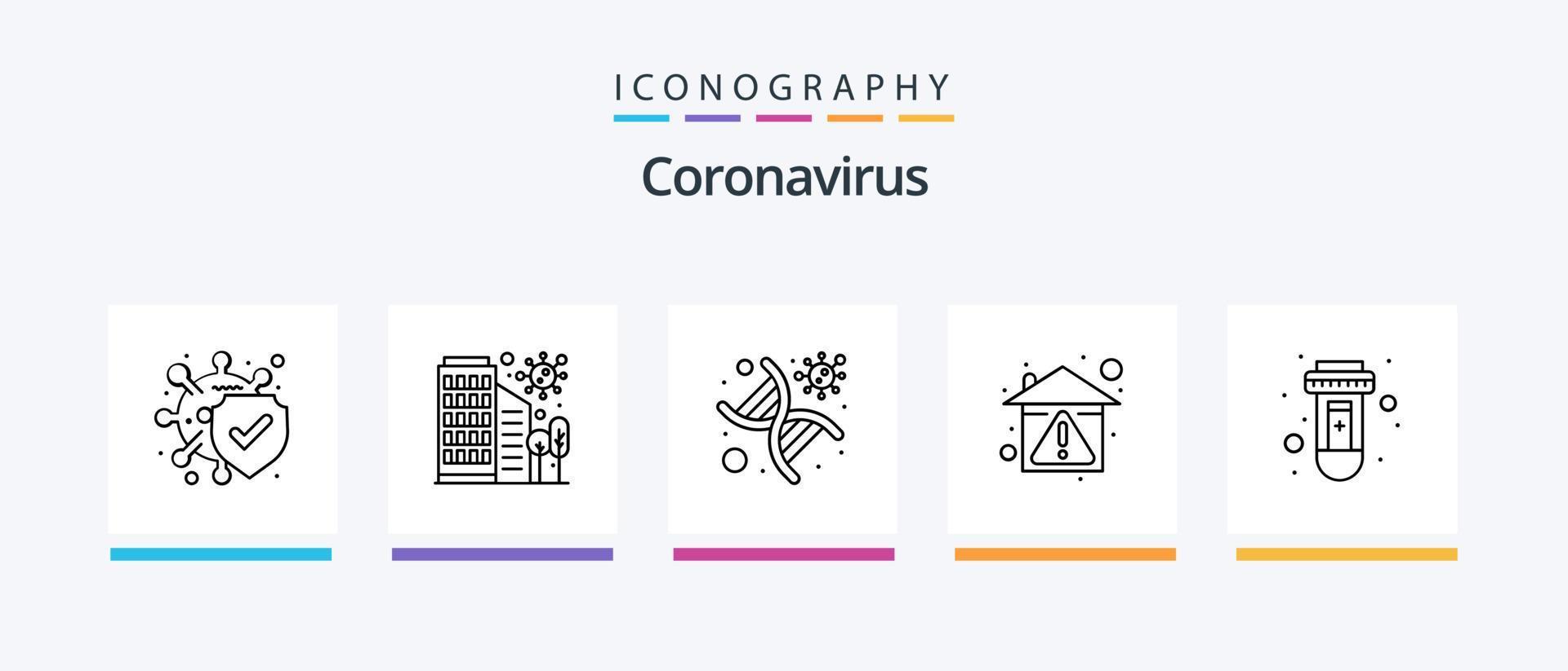 paquete de iconos de la línea 5 de coronavirus que incluye manicura. proteccion. edificio. prevenir. casa. diseño de iconos creativos vector