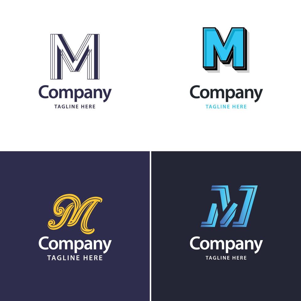 Letter M Big Logo Pack Design Creative Modern logos design for your business vector