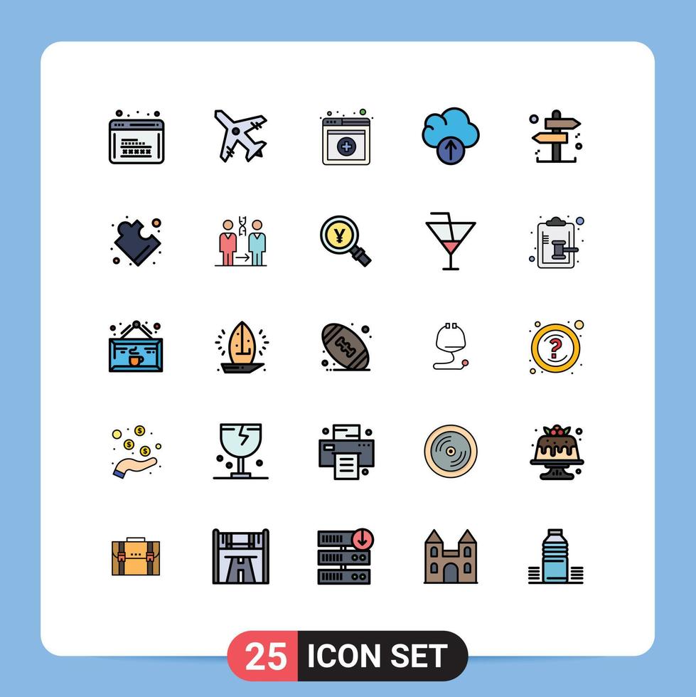 Modern Set of 25 Filled line Flat Colors Pictograph of complex decision medical business data Editable Vector Design Elements