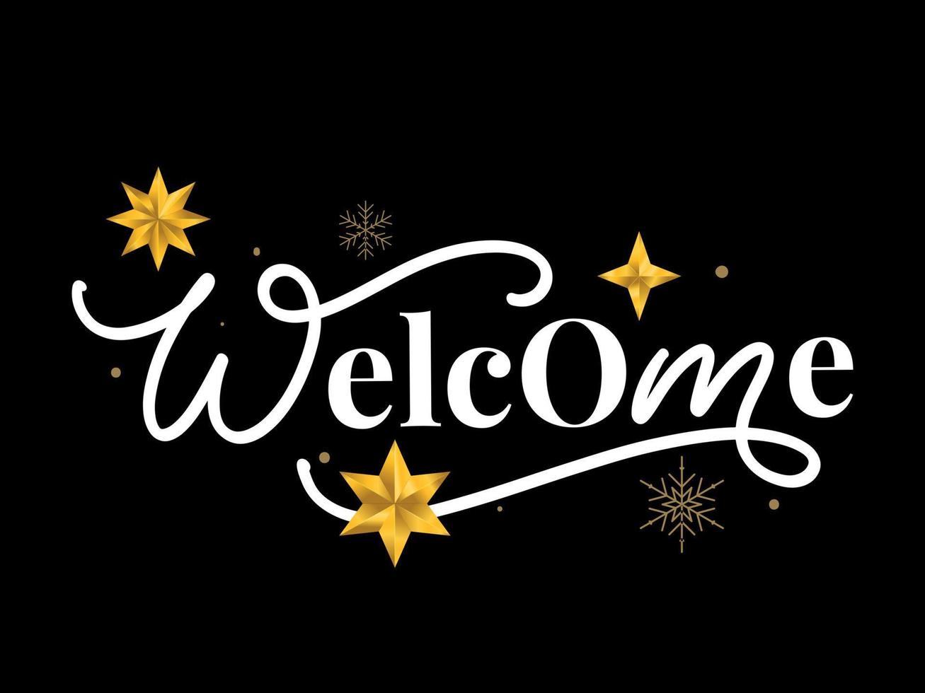 Welcome - lettering calligraphic inscription with smooth lines. vector