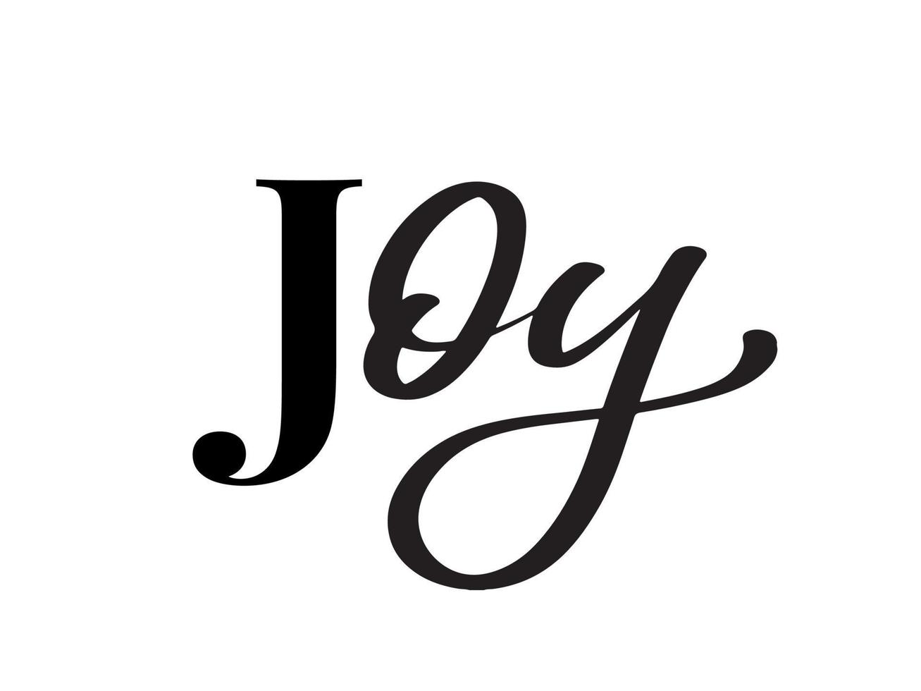 Joy text vector written with an elegant typography.