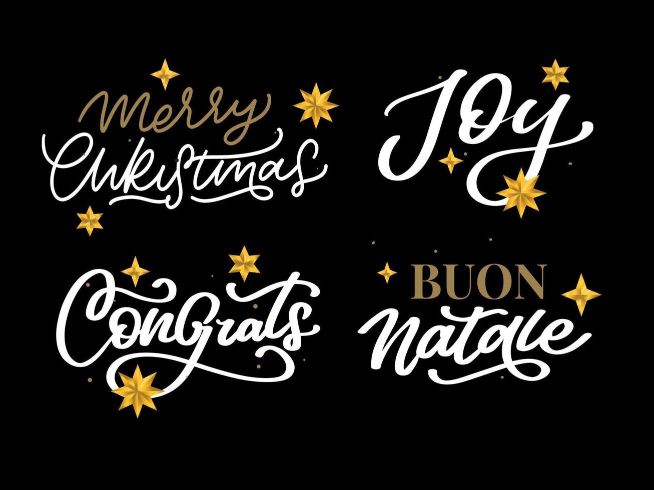 Merry Christmas set 2023 Happy New Year, typography lettering badge emblems quotes set collection. Vector logo design for postcard, invitation, greeting card, poster, gift.