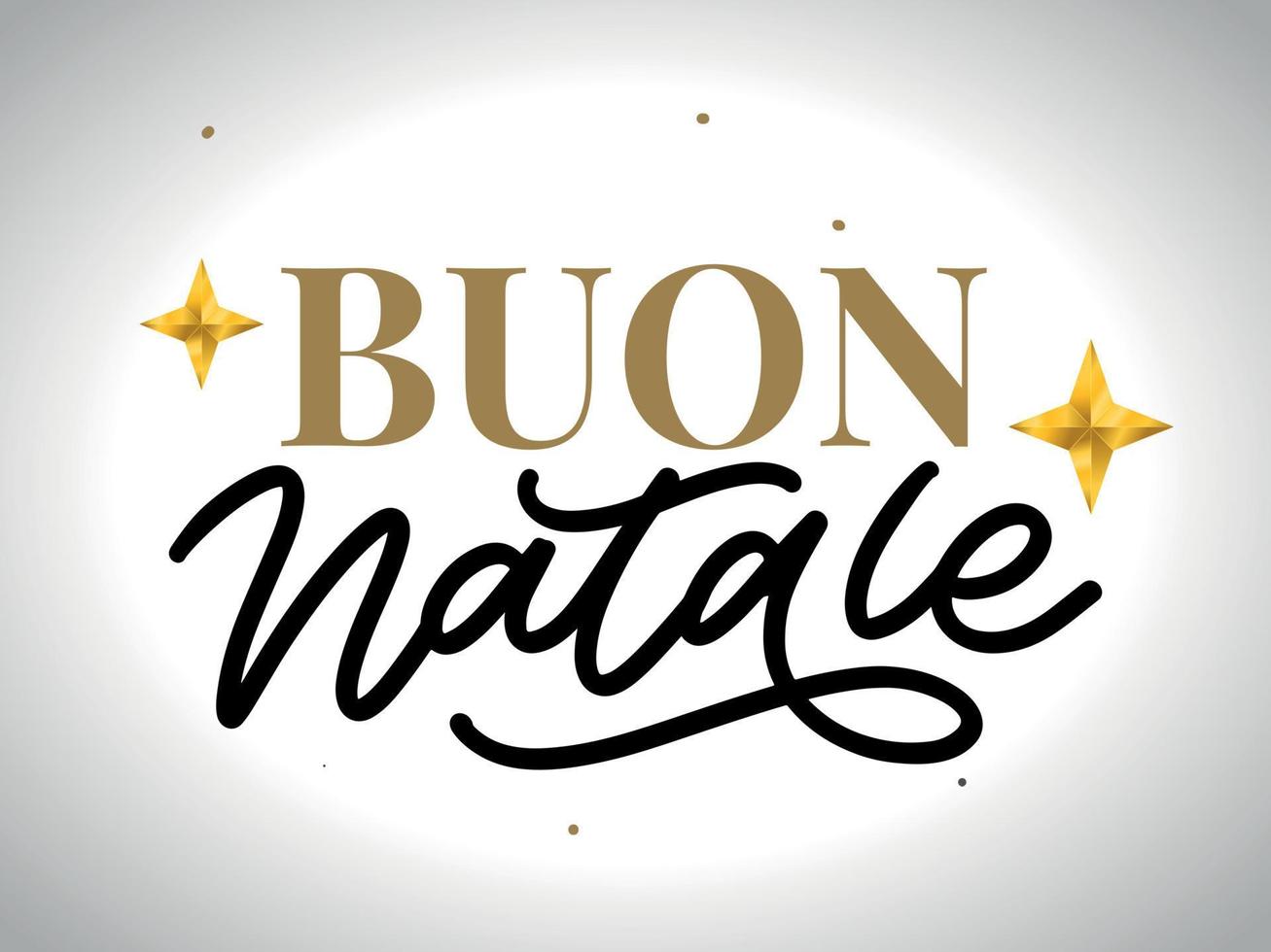 Christmas,Buon Natale greeting card.Handwriting lettering in italian.Holiday lettering.New year template.Vintage vector,typography design. vector