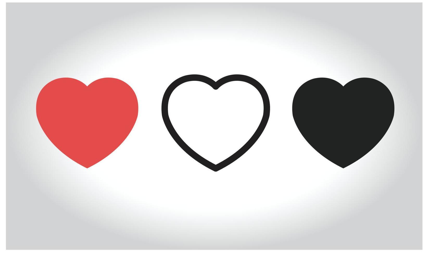 Collection of heart illustrations set vector