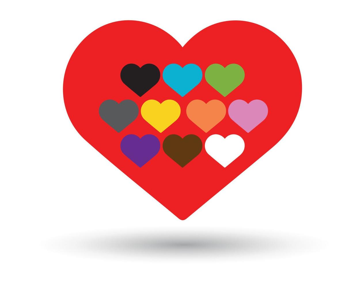 Collection of heart illustrations vector