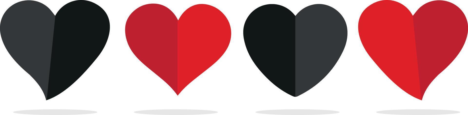 Collection of heart illustrations vector