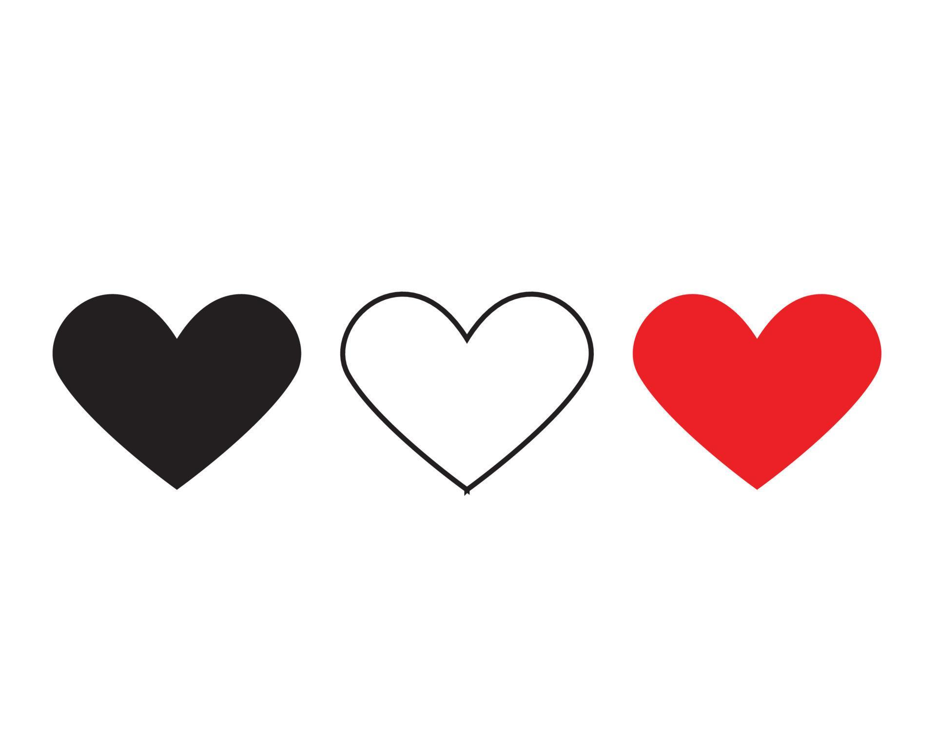 Collection of heart illustrations, Love symbol icon set, love symbol