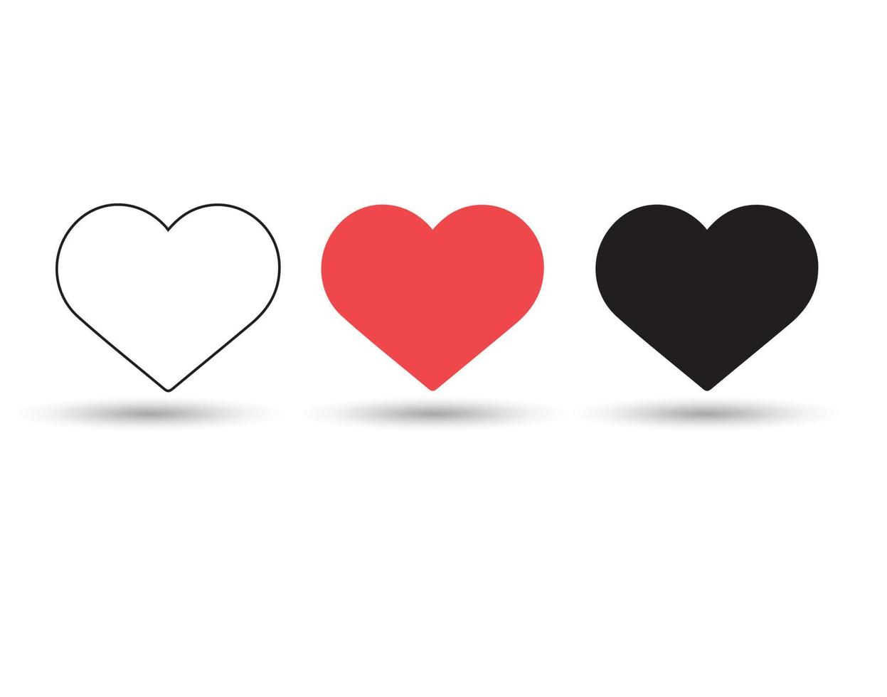 Collection of heart illustrations, Love symbol icon set, love symbol vector