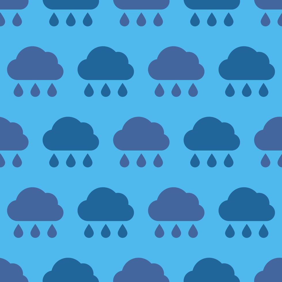 Rainy cloud. Seamless pattern of rainy clouds. Bad weather symbol. Vector illustration.
