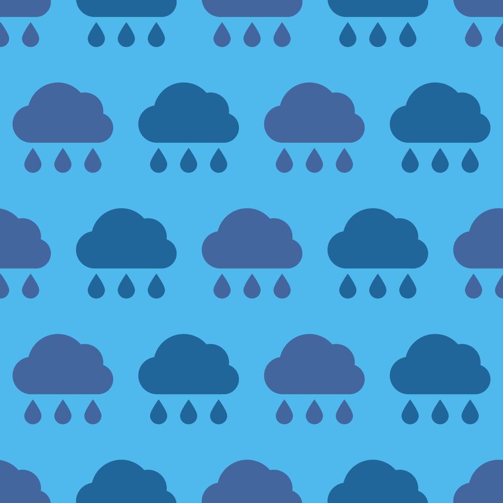 Rainy cloud. Seamless pattern of rainy clouds. Bad weather symbol. Vector illustration.