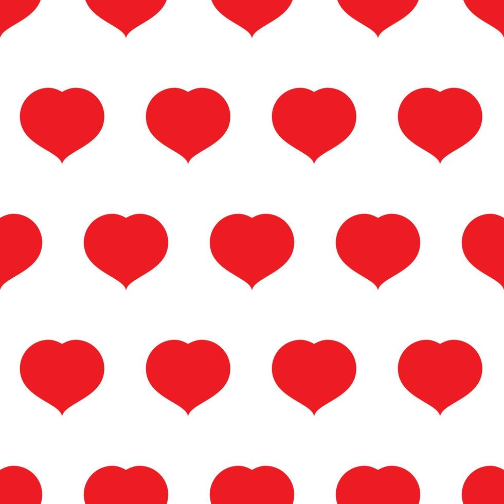 Seamless pattern with red hearts. Romantic love symbol of valentine day. Vector illustration