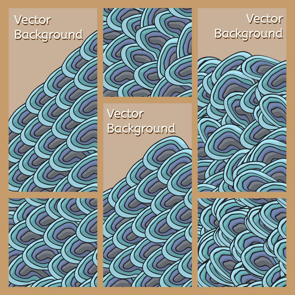 Abstract blue doodles background vector