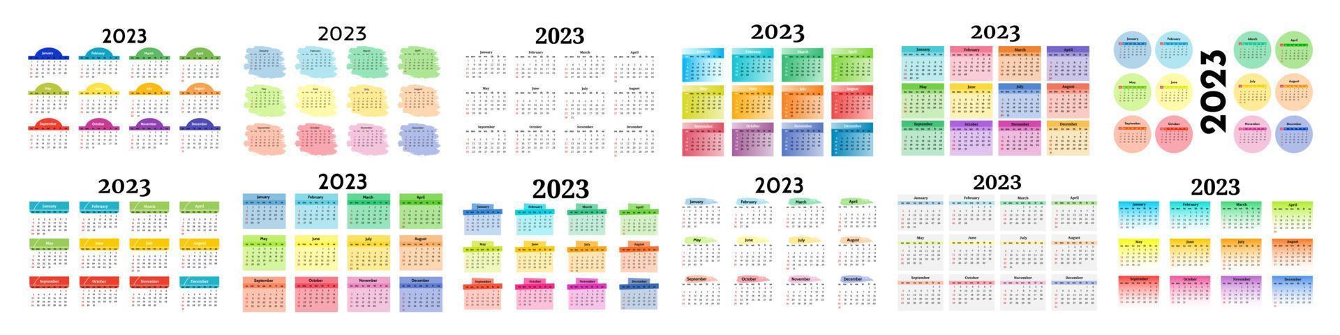 Calendar for 2023 isolated on a white background vector