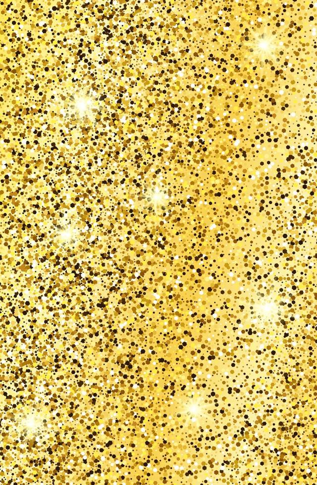 Golden glittering background with gold sparkles and glitter effect. Stories banner design. Empty space for your text. Vector illustration