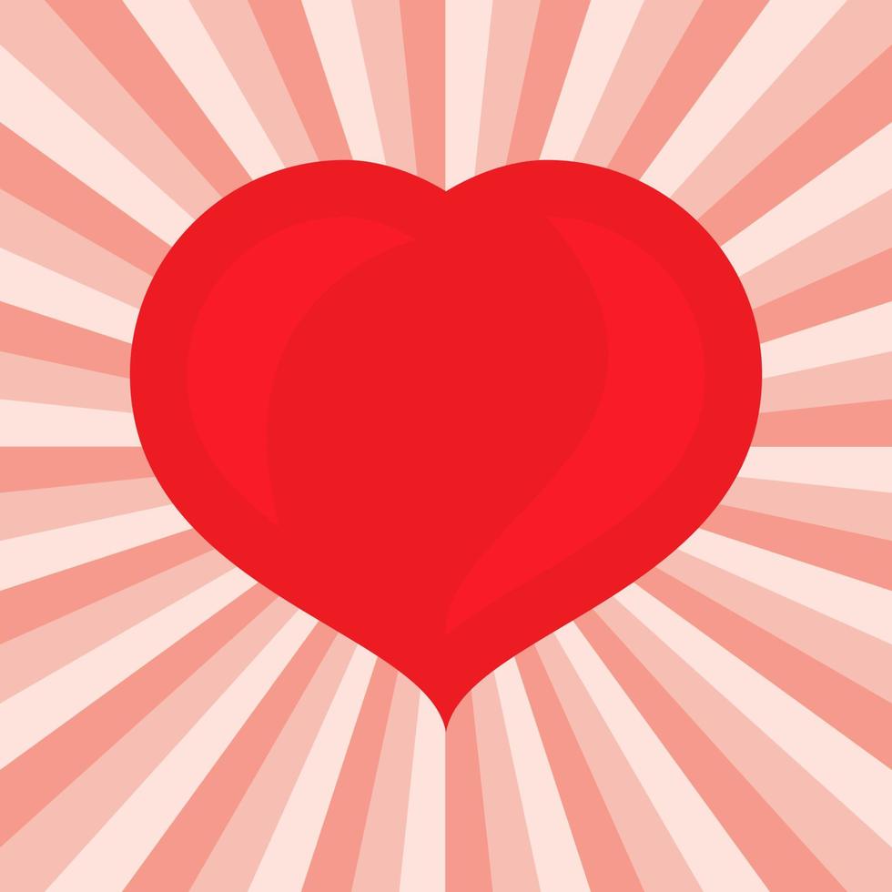 Big Red Heart. Romantic love symbol of valentine day. Vector illustration.