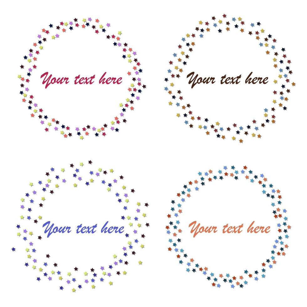 Abstract Round Form of Colorful Vector Stars. Vector Illustration Background.