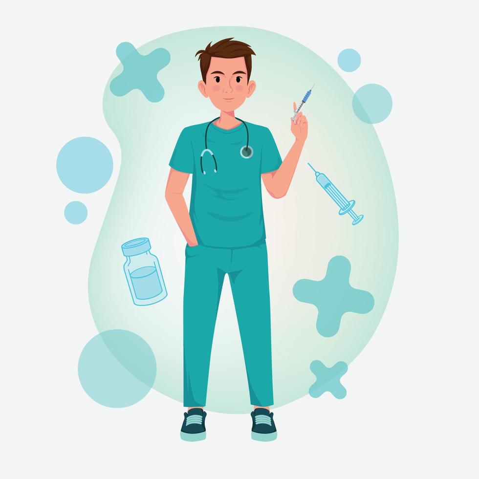 Immunization Service Male Character vector