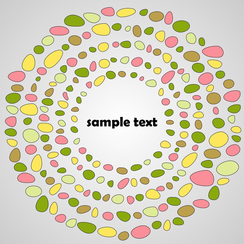 Abstract vector swirl with dots and central space for your text. Colorful circle background.