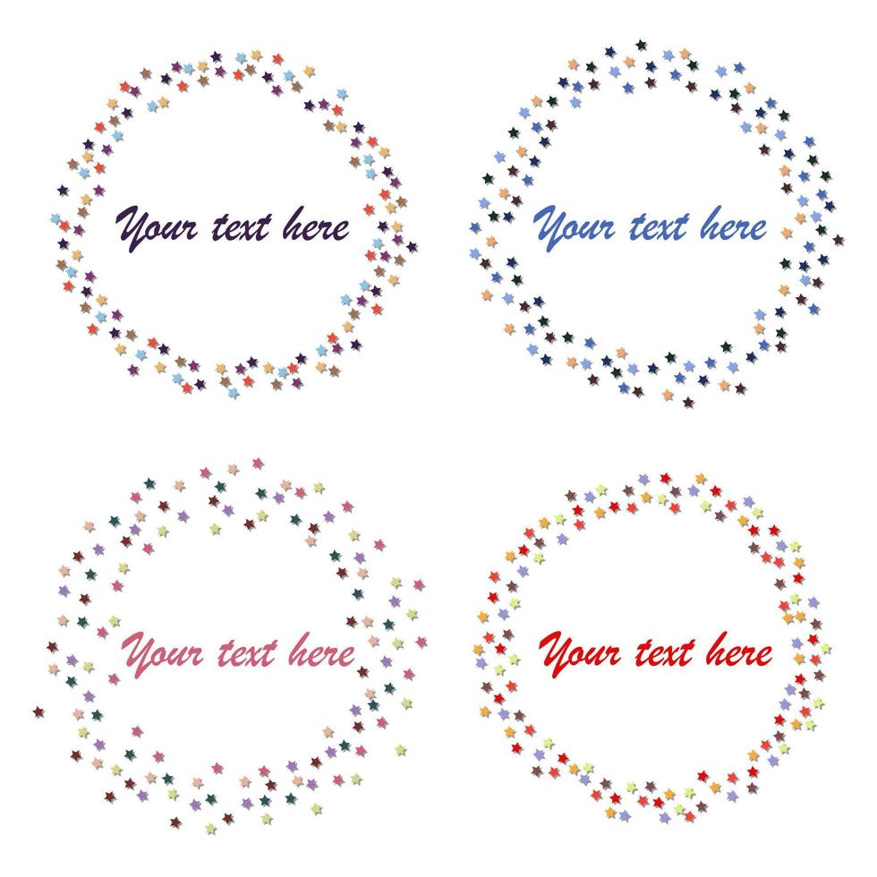 Abstract Round Form of Colorful Vector Stars. Modern Design Circle Template.