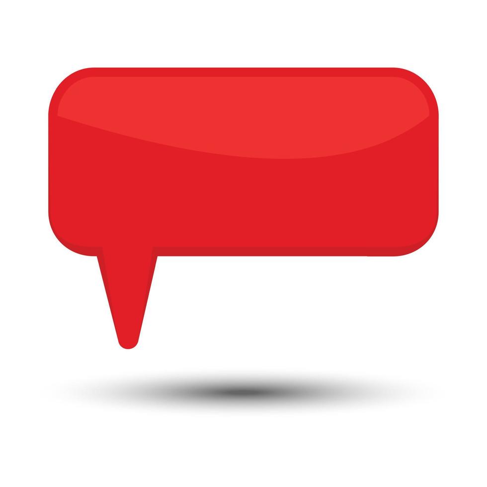 Red cartoon comic balloon speech bubble without phrases and with shadow. Vector illustration.