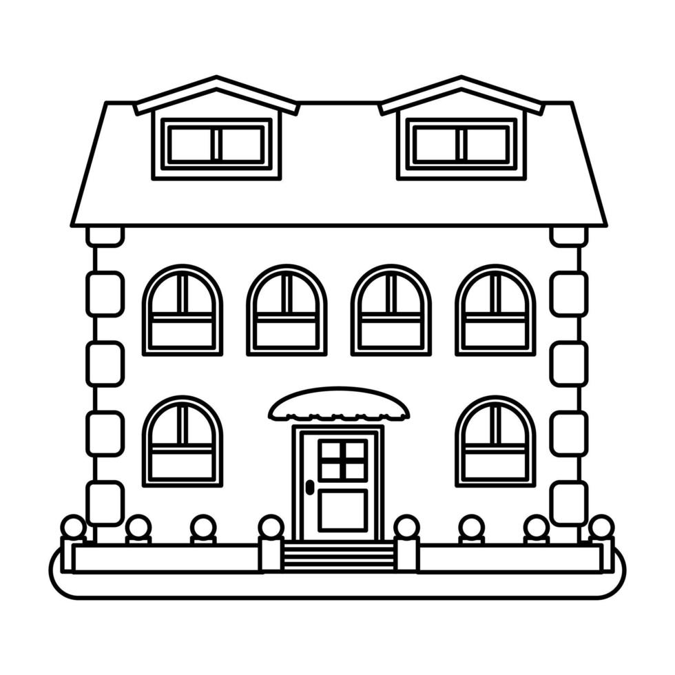 casa en estilo de línea fina sobre fondo blanco. ilustración vectorial vector