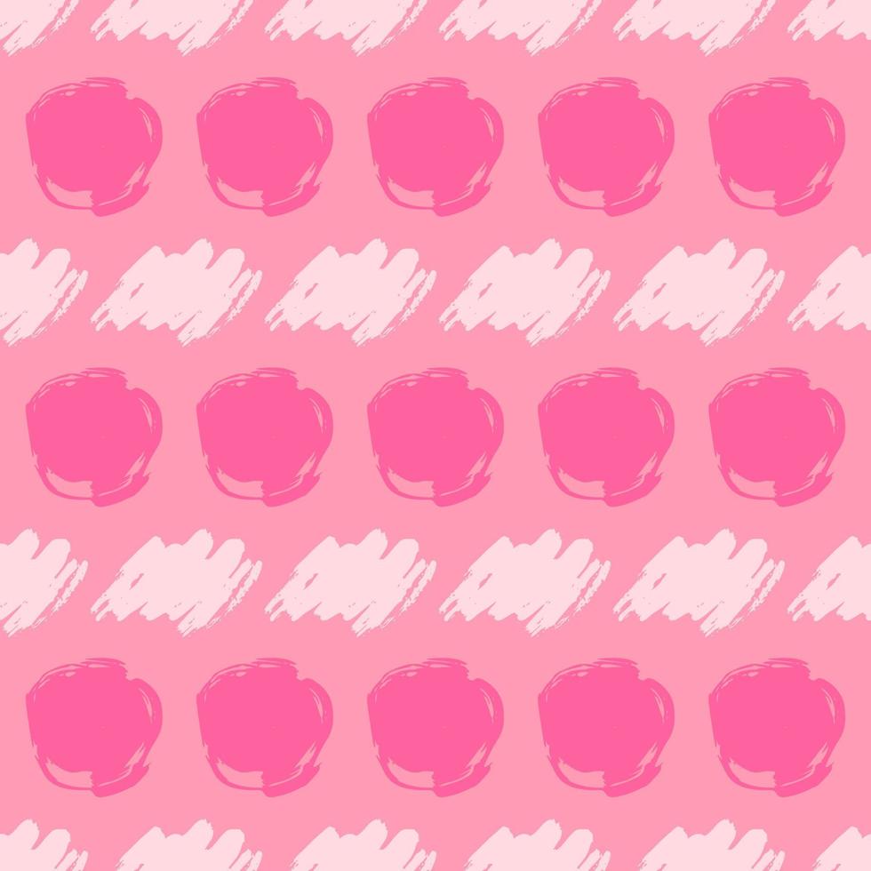 Seamless pattern with pink hand drawn scribble smear on pink background. Abstract grunge texture. Vector illustration