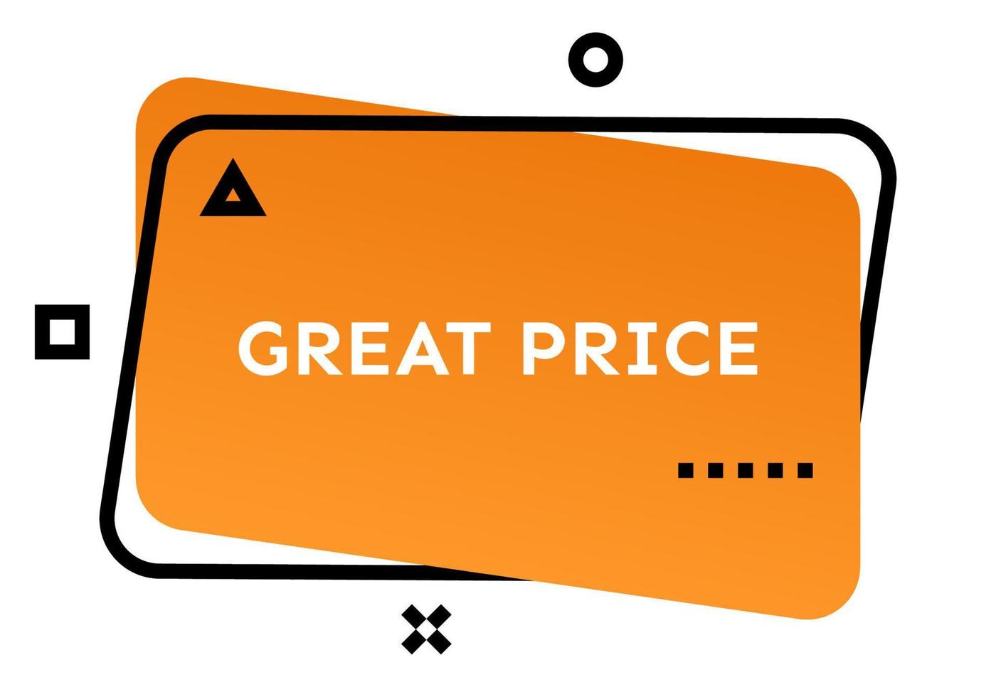 Great price orange geometric trendy banner. Modern gradient shape with promotion text. Vector illustration.