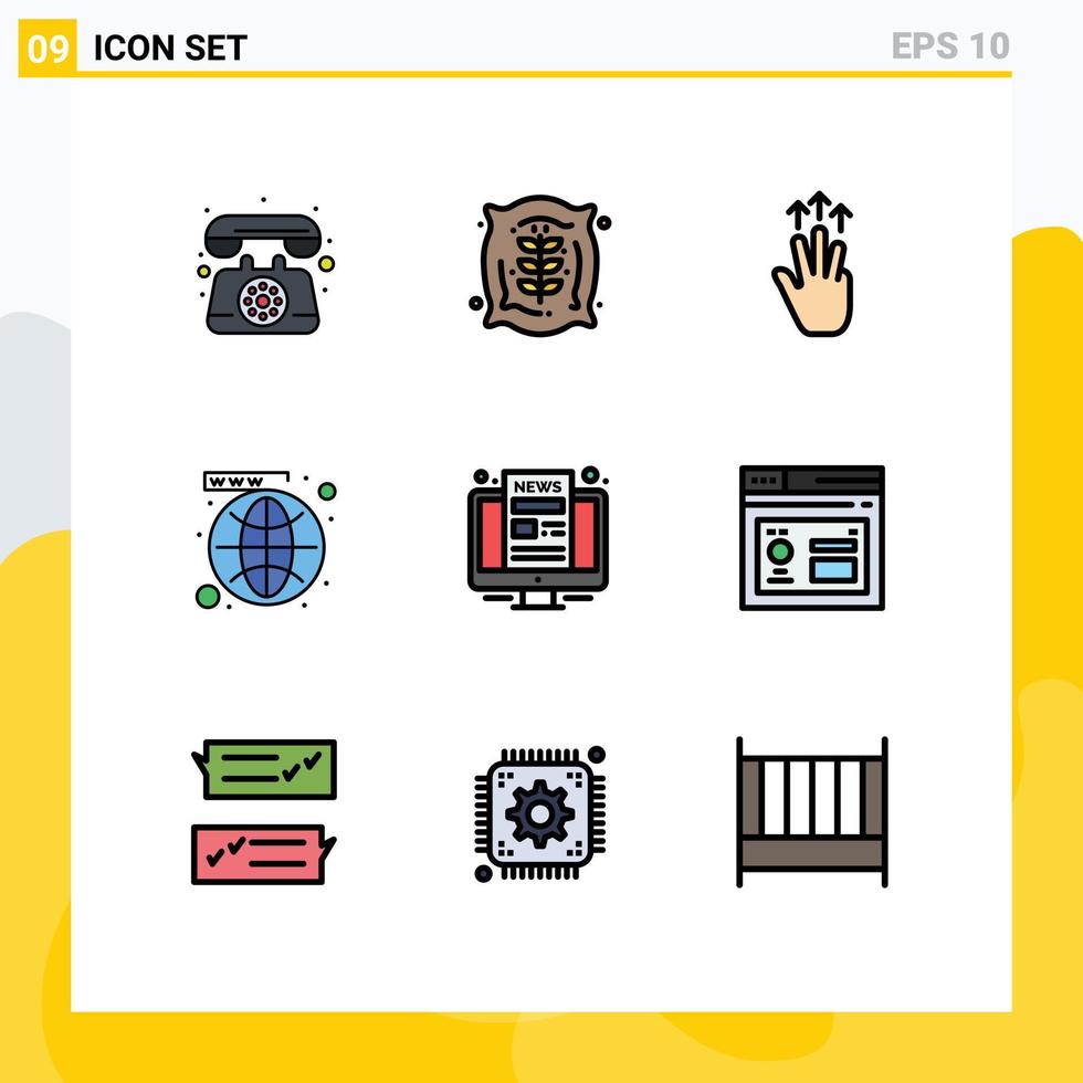 9 Creative Icons Modern Signs and Symbols of worldwide social gestures network touch Editable Vector Design Elements