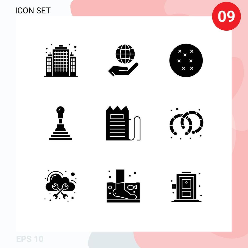 Mobile Interface Solid Glyph Set of 9 Pictograms of hoops price car payment commerce Editable Vector Design Elements