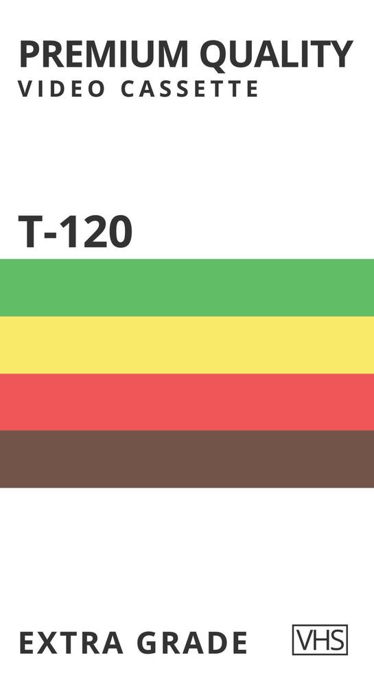 plantilla de vector de portada vhs blanco retro