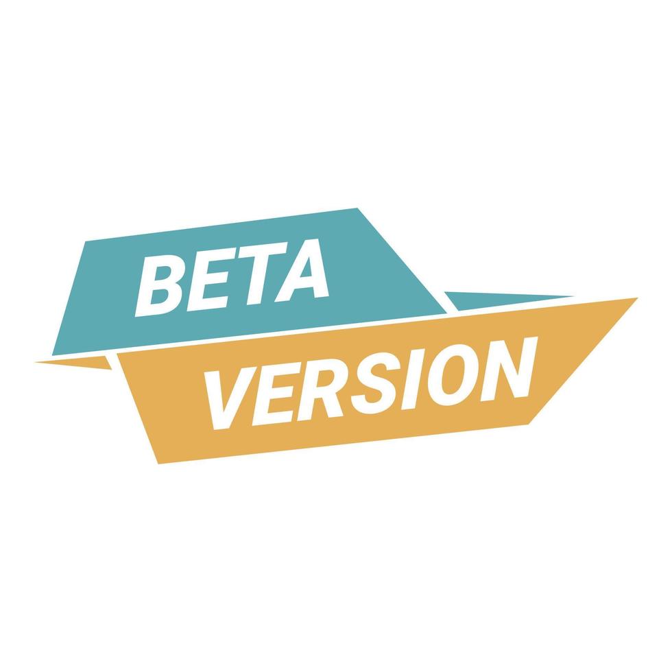 vector de dibujos animados de icono de versión beta. software de ordenador