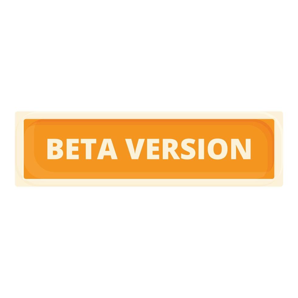 Beta version tag icon cartoon vector. Computer upgrade vector