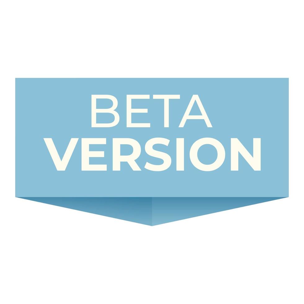 Beta version label icon cartoon vector. Computer software vector