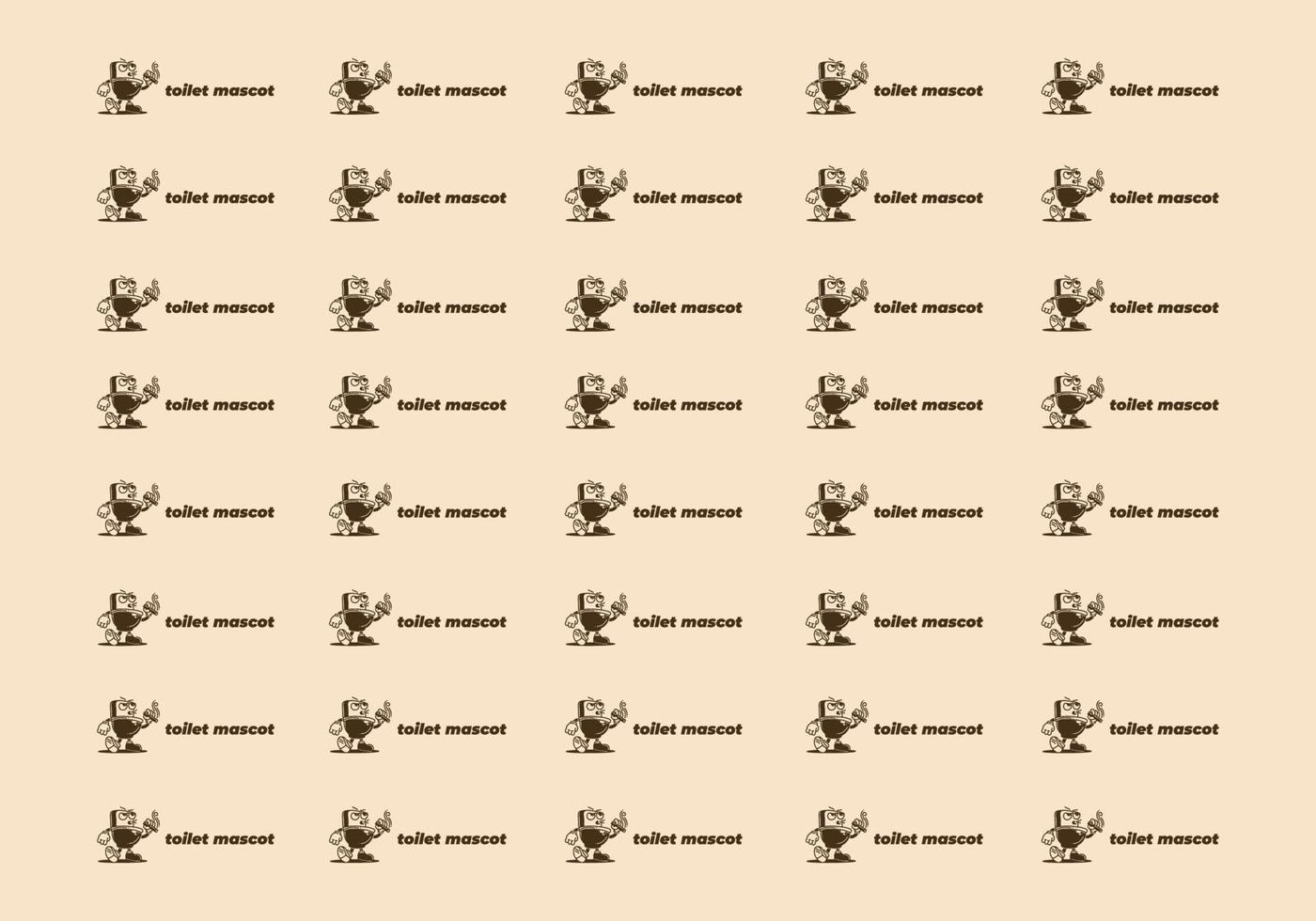Illustration pattern design of toilet mascot holding a cigarette vector