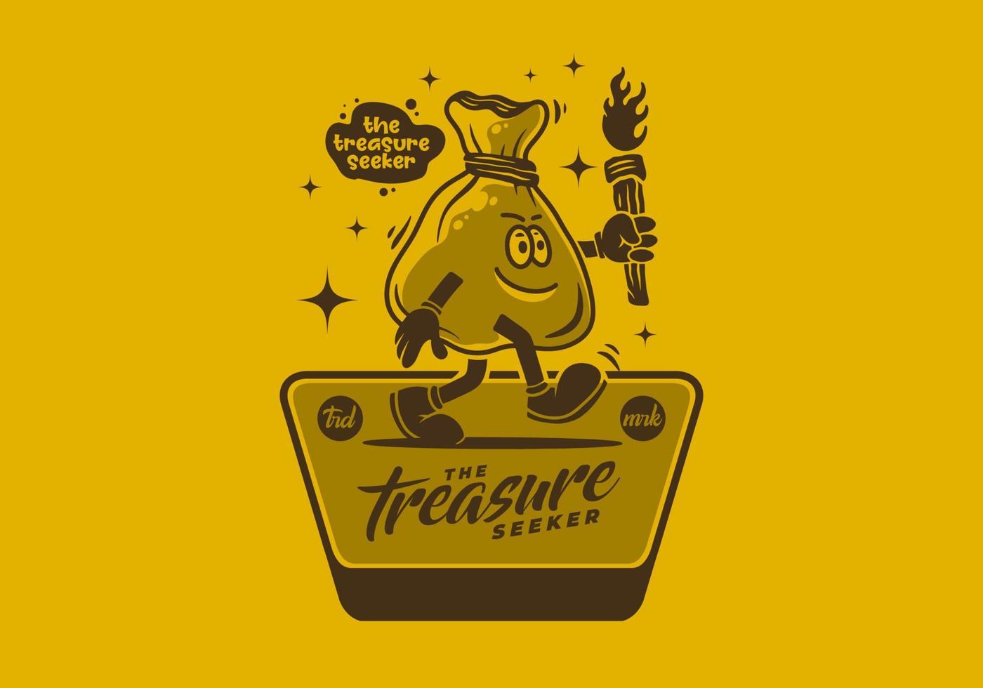 Mascot art illustration of money sack vector