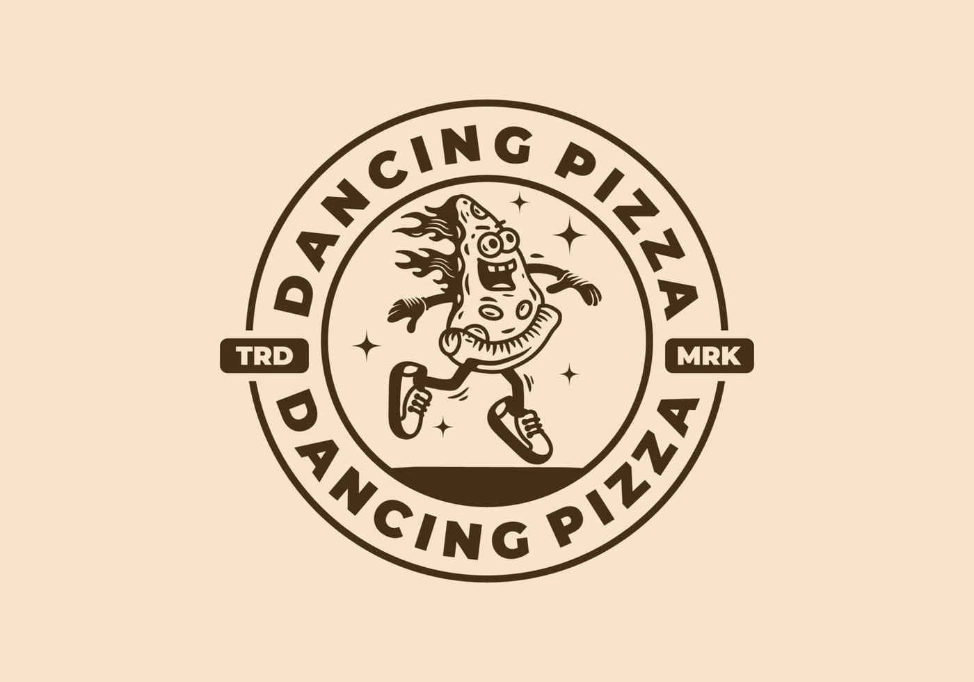 Mascot illustration design of dancing pizza vector
