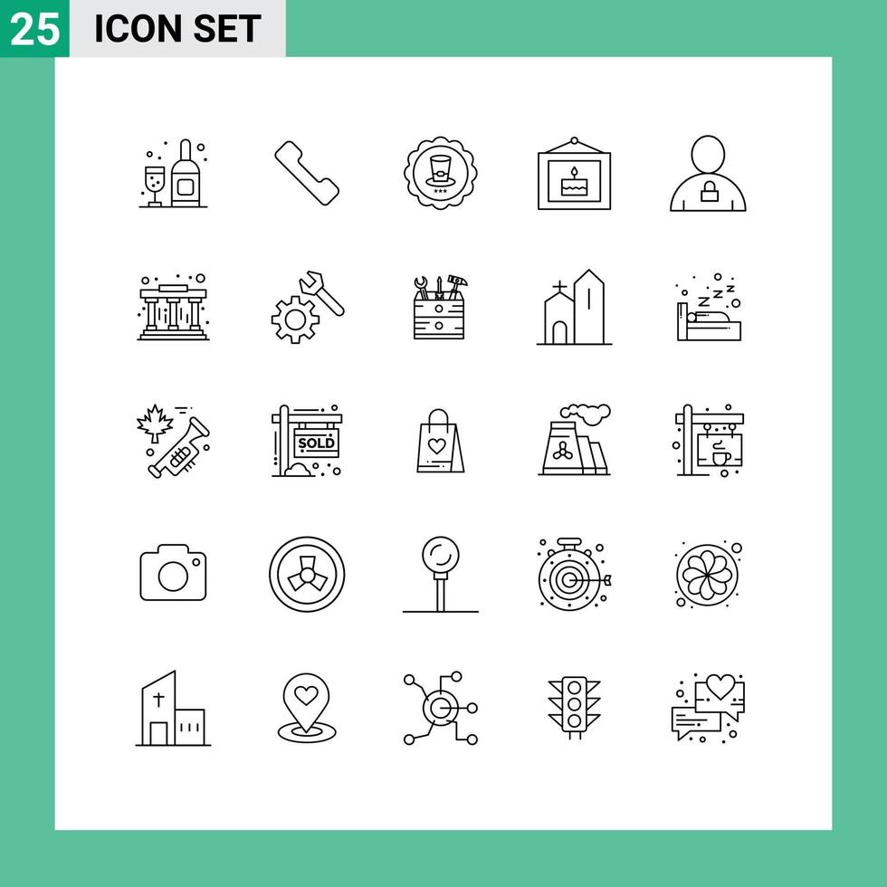 25 Creative Icons Modern Signs and Symbols of locked body sign avatar party Editable Vector Design Elements