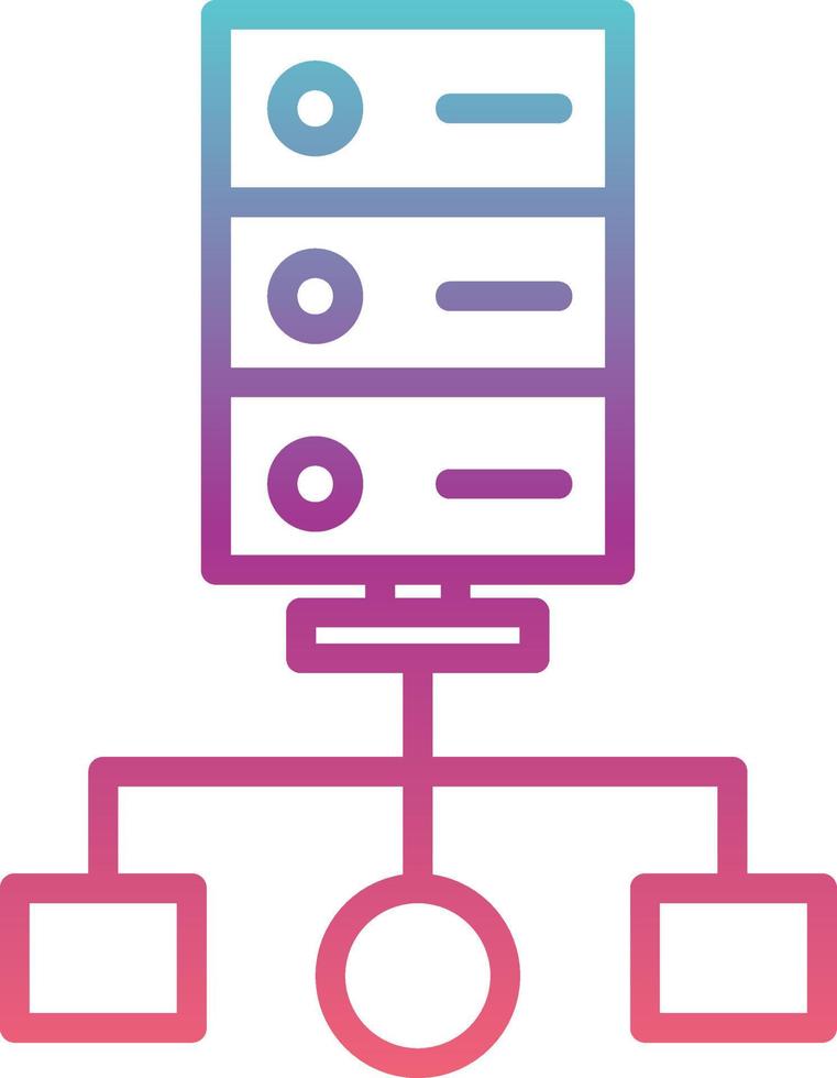 icono de vector de computación de clúster