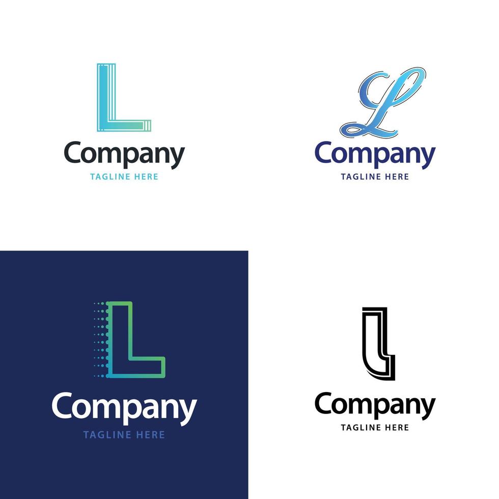 Letter L Big Logo Pack Design Creative Modern logos design for your business vector