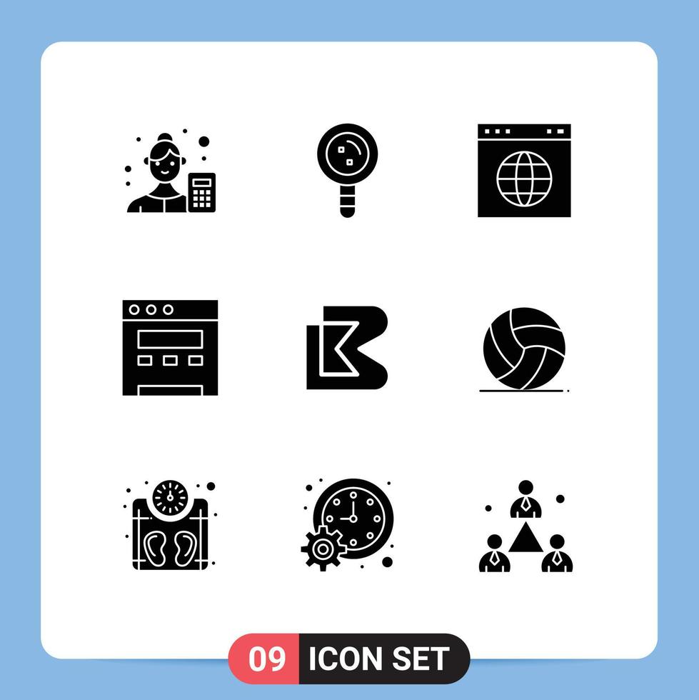 Modern Set of 9 Solid Glyphs Pictograph of coin website dna browser url Editable Vector Design Elements