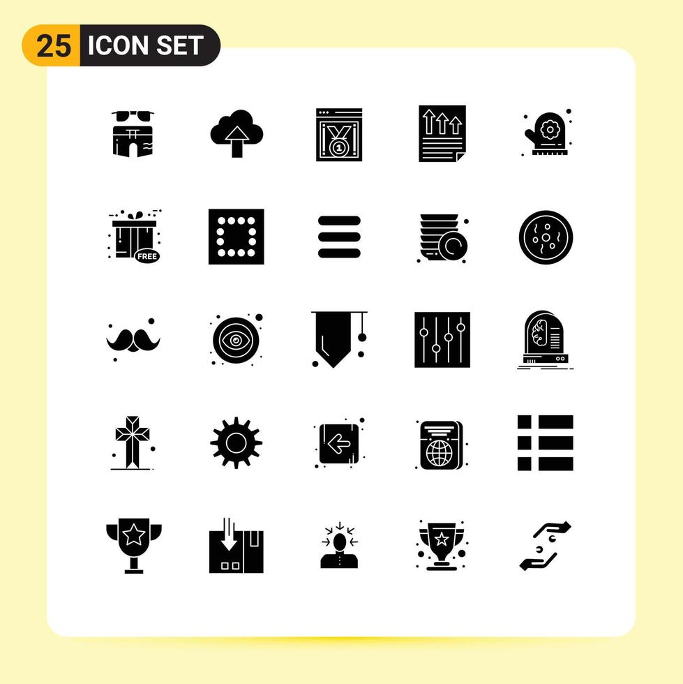 Stock Vector Icon Pack of 25 Line Signs and Symbols for report document cloud data website progress Editable Vector Design Elements