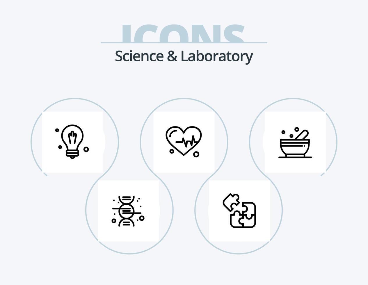 paquete de iconos de línea científica 5 diseño de iconos. Ciencias. fuego. divisor. peligro. Ciencias vector