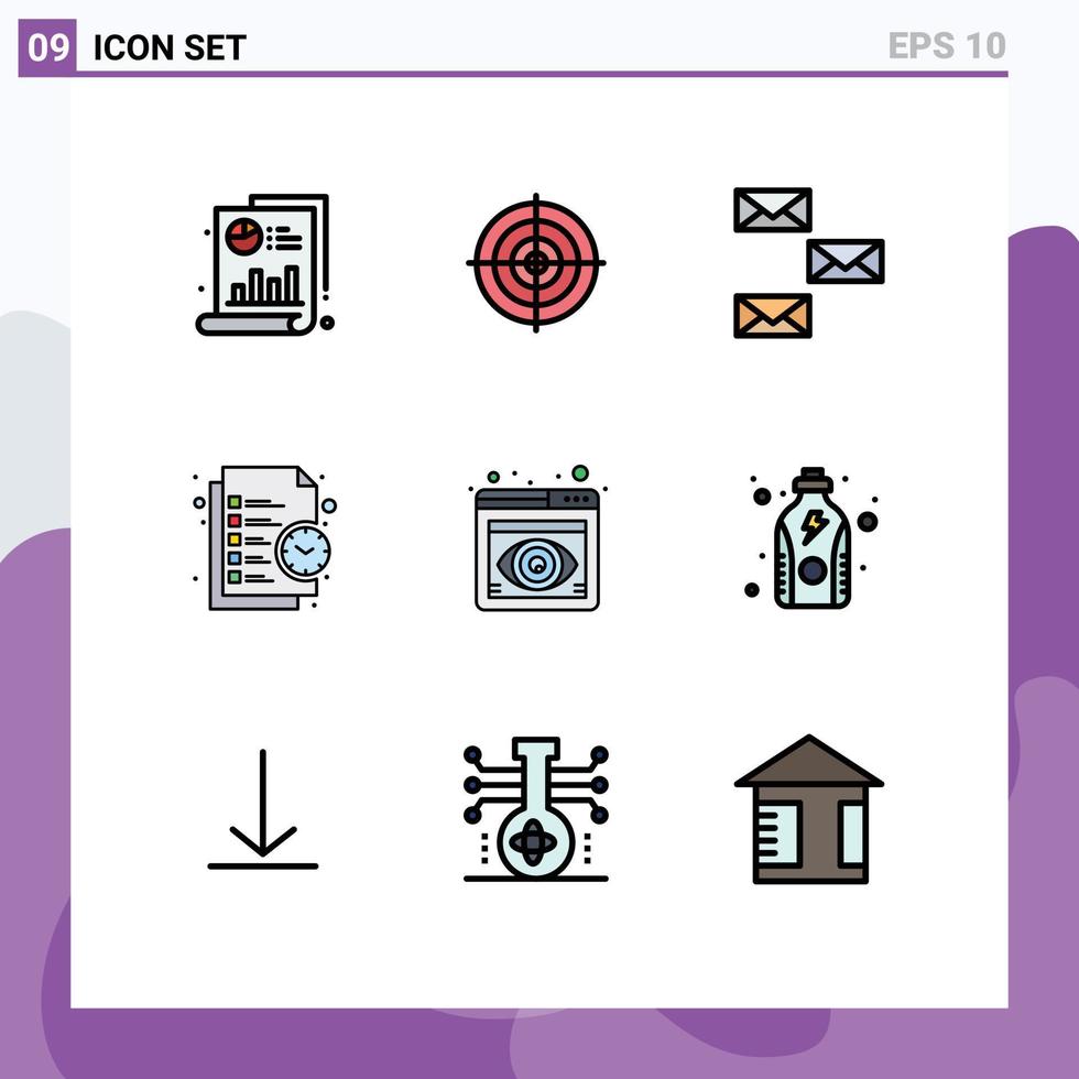 9 Creative Icons Modern Signs and Symbols of task list point business email Editable Vector Design Elements