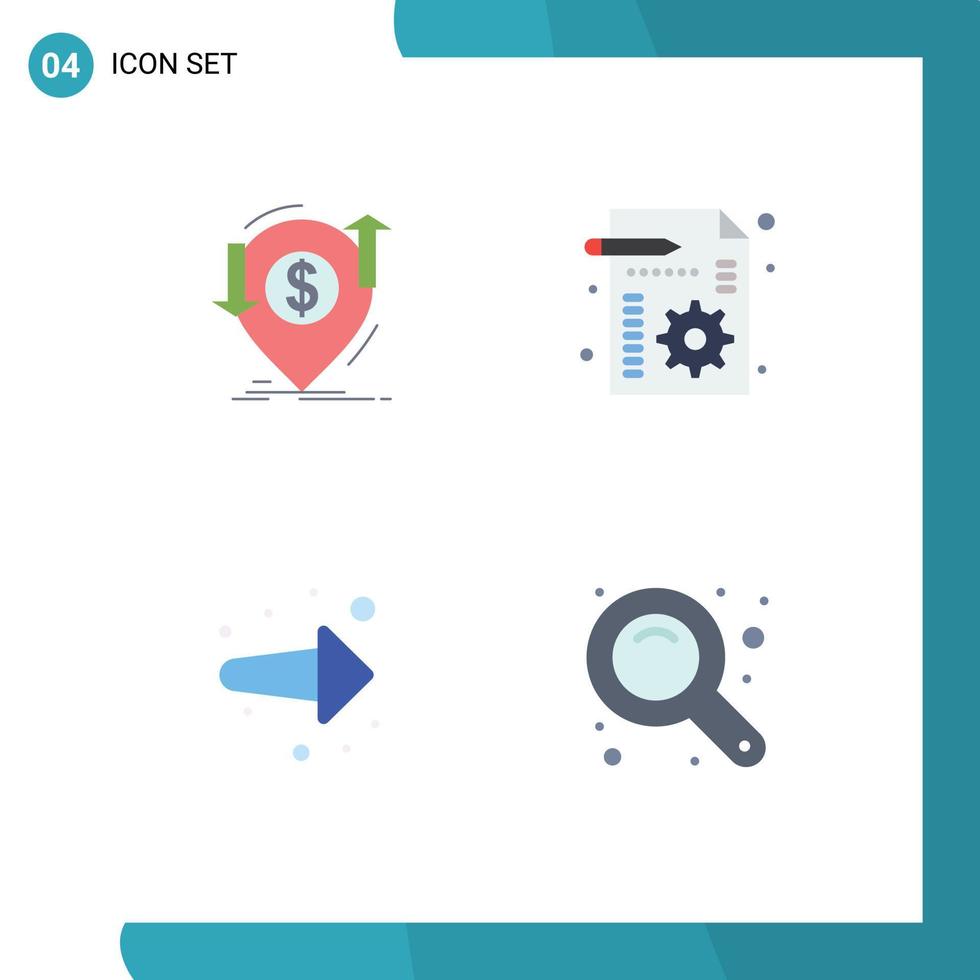 Pictogram Set of 4 Simple Flat Icons of transaction arrow finance management forward Editable Vector Design Elements