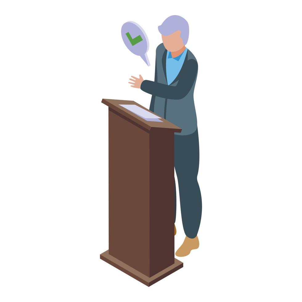 Lobbyist speaker icon isometric vector. Politician meeting vector