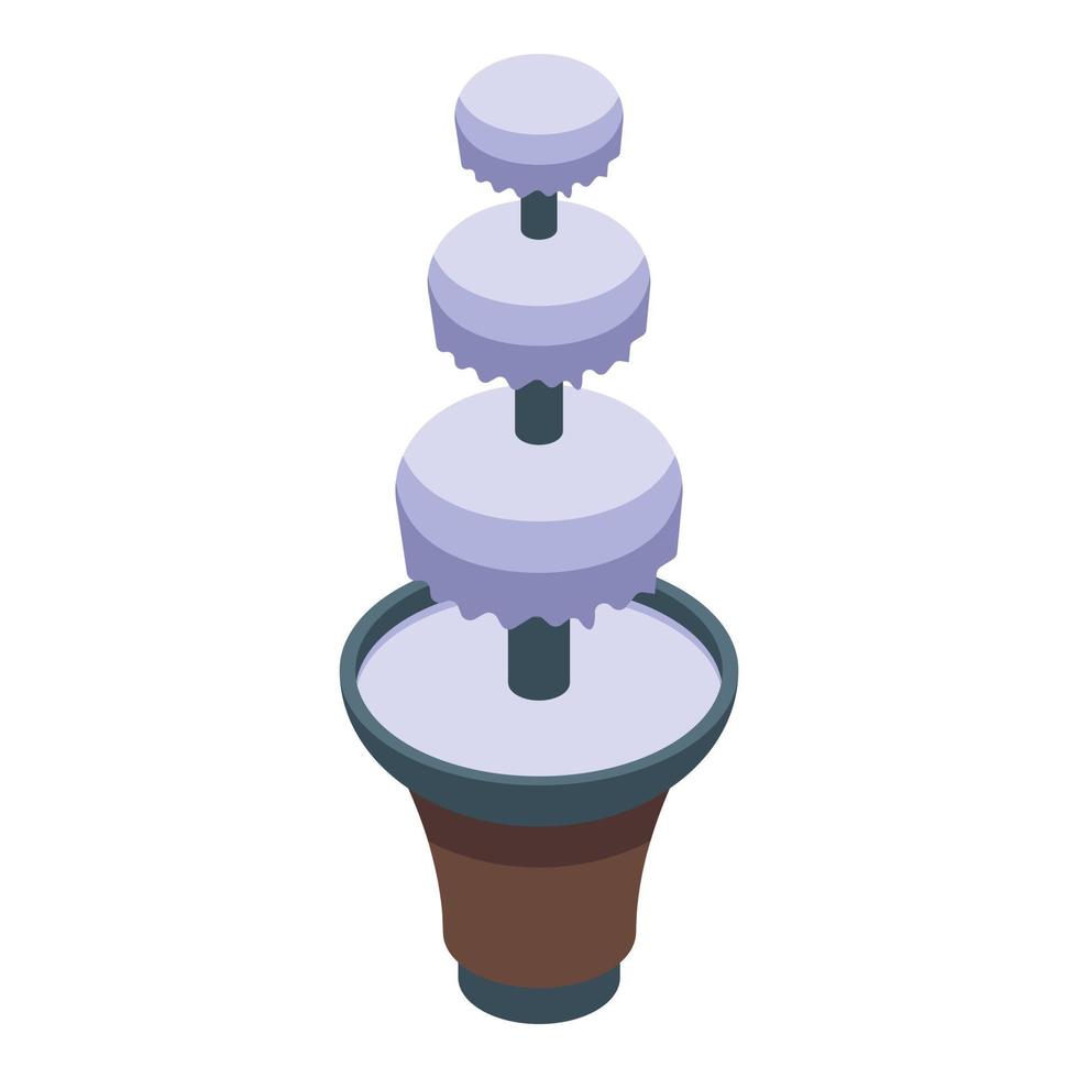 Fondue icon isometric vector. Chocolate fountain vector